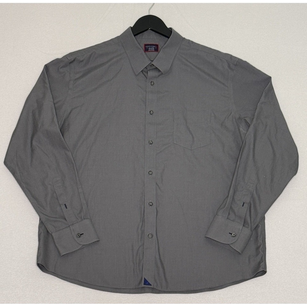 UNTUCKit Shirt Adult 2XL XXL Gray Button Up Long Sleeve Casual Mens - Picture 2 of 6
